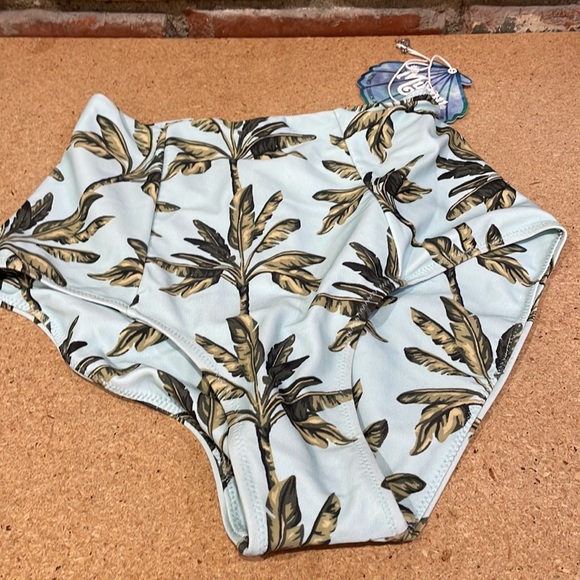 Show Me Your Mumu Mermaid Baby Blue Hi Rise Bikini Bottoms size XS NWT - Picture 2 of 5